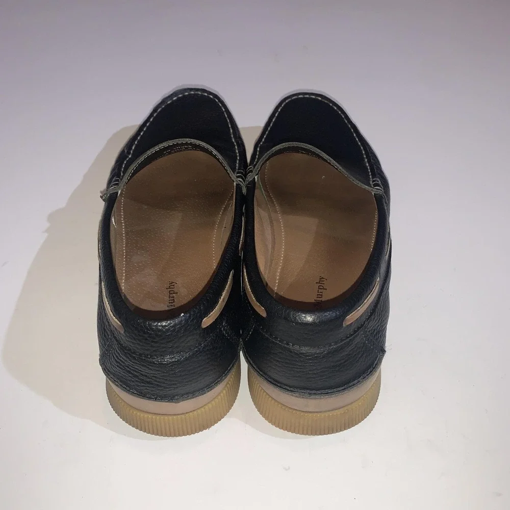 Johnston & Murphy Shoes Mens Size 9.5 Black Leather Slip On Loafers Comfort
